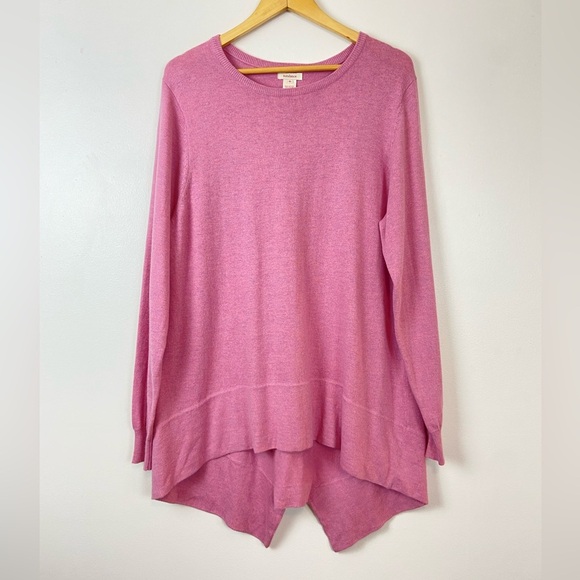Sundance Pink Women's Crew Neck High Lo Sweater XL - Picture 3 of 10
